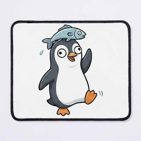 Item preview, Funny Cartoon Penguin with Fish on Head designed and sold by k3rstman1.