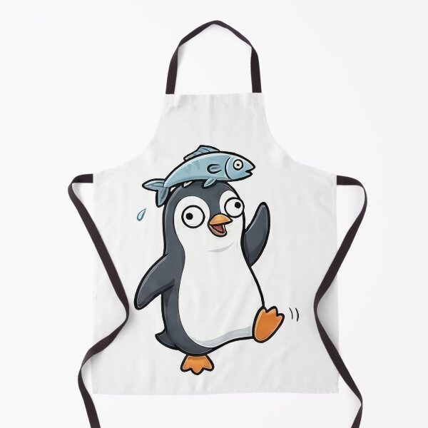 Item preview, Funny Cartoon Penguin with Fish on Head designed and sold by k3rstman1.