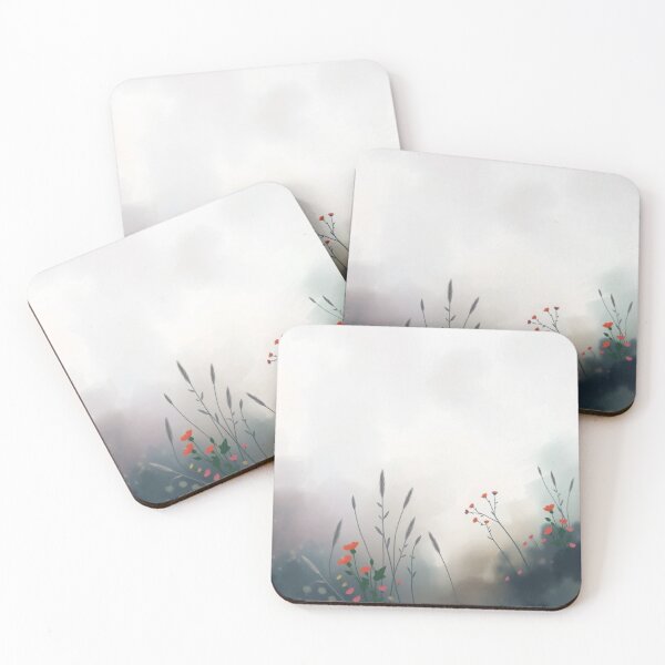 Item preview, Delicate Foggy Red Little Flowers designed and sold by Sachie's Studio.