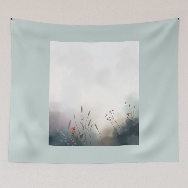 Item preview, Delicate Foggy Red Little Flowers designed and sold by Sachie's Studio.