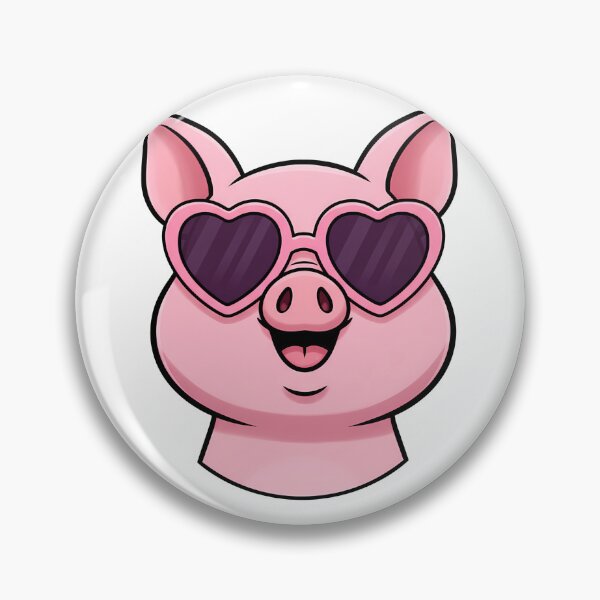 Item preview, Cute Pig Head Heart Sunglasses Cartoon designed and sold by k3rstman1.