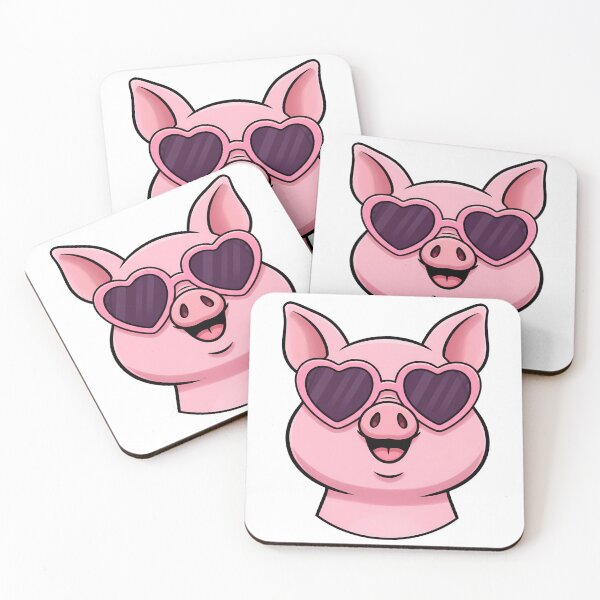 Item preview, Cute Pig Head Heart Sunglasses Cartoon designed and sold by k3rstman1.