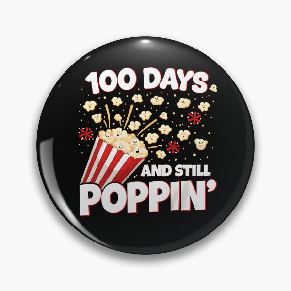 Item preview, 100 Days And Still Poppin Bold Clean Black White Strong Typography 100th Day School Teacher Shirt designed and sold by JaaCreativeShop.