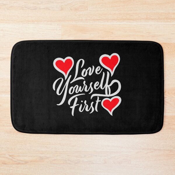 Item preview, Love Yourself First Self Care Empowerment Quote designed and sold by shirt-o-mat.