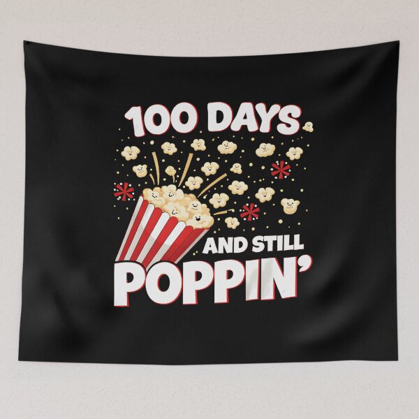 Item preview, 100 Days And Still Poppin Bold Clean Black White Strong Typography 100th Day School Teacher Shirt designed and sold by JaaCreativeShop.