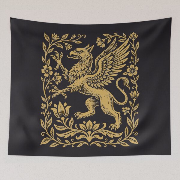 Item preview, Griffin Mythical Creature Floral Medieval Fantasy designed and sold by Y-Vibes.