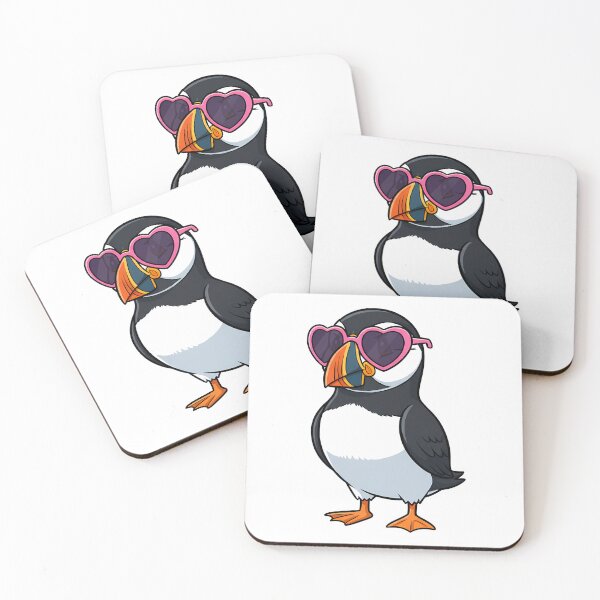 Item preview, Cute Puffin Wearing Pink Heart Sunglasses designed and sold by k3rstman1.