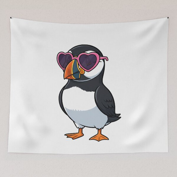 Item preview, Cute Puffin Wearing Pink Heart Sunglasses designed and sold by k3rstman1.