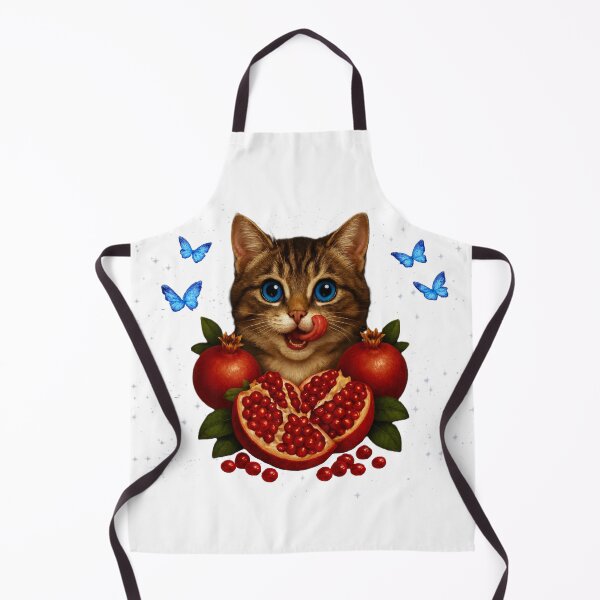 Item preview, Pure Joy Cat with Pomegranates and Butterflies designed and sold by MadeOnPress.