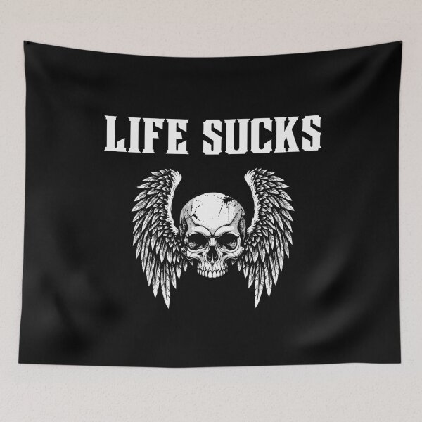 Item preview, Life Sucks Skull And Wings designed and sold by Mark Cannon.