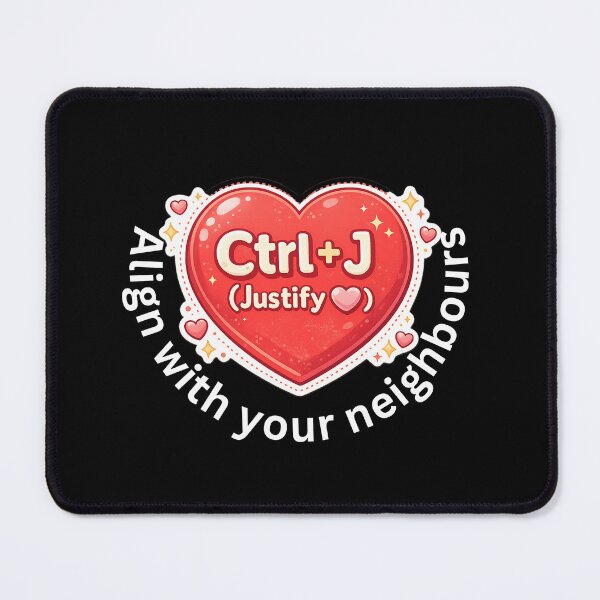 Item preview, Ctrl+J Justify Have Heart Alignment with Neighbors– Keyboard Shortcut Love Design for Programmers & Computer Lovers designed and sold by UC-AbelBooks.