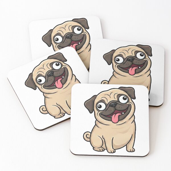 Item preview, Happy Cartoon Pug Puppy Dog Smiling designed and sold by k3rstman1.