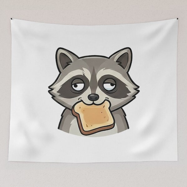Item preview, Funny Raccoon Eating Bread Cartoon designed and sold by k3rstman1.