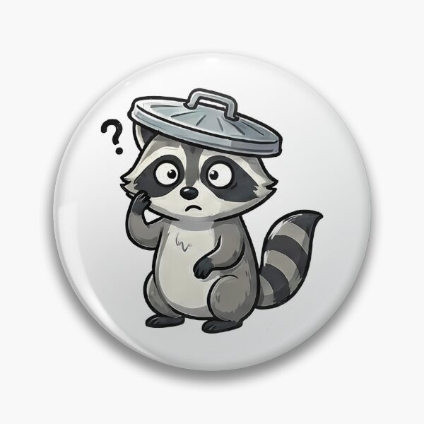 Item preview, Confused Raccoon with Trash Can Lid designed and sold by k3rstman1.