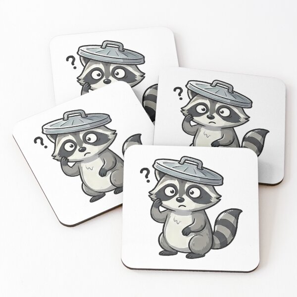 Item preview, Confused Raccoon with Trash Can Lid designed and sold by k3rstman1.