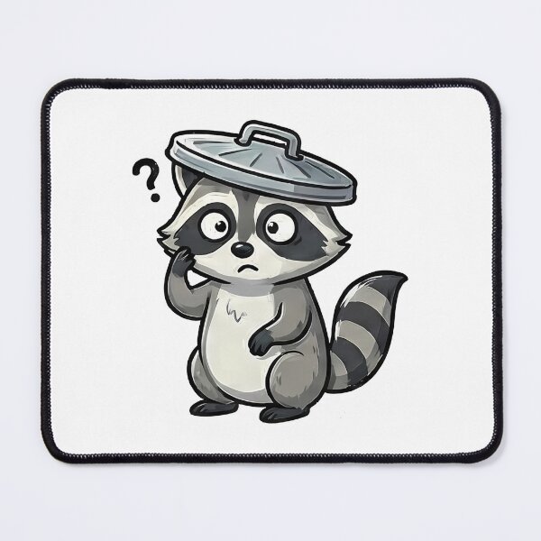 Item preview, Confused Raccoon with Trash Can Lid designed and sold by k3rstman1.