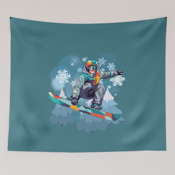 Item preview, Snowboard Jump Illustration - Winter Sports Rider Design. designed and sold by LunaPrintCo.