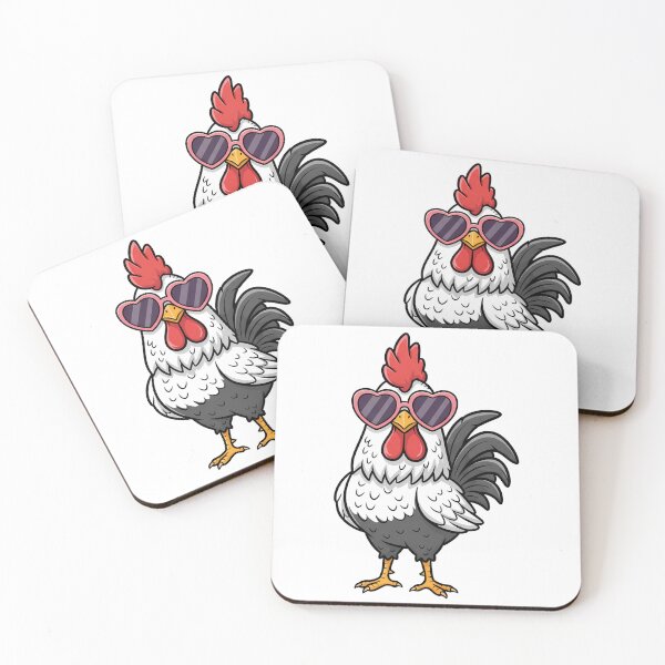Item preview, Cool Rooster Heart Sunglasses Cartoon Bird designed and sold by k3rstman1.