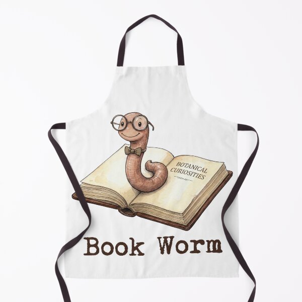 Item preview, Book Worm Cute Earthworm Reading Vintage Style designed and sold by DigitalGlade.