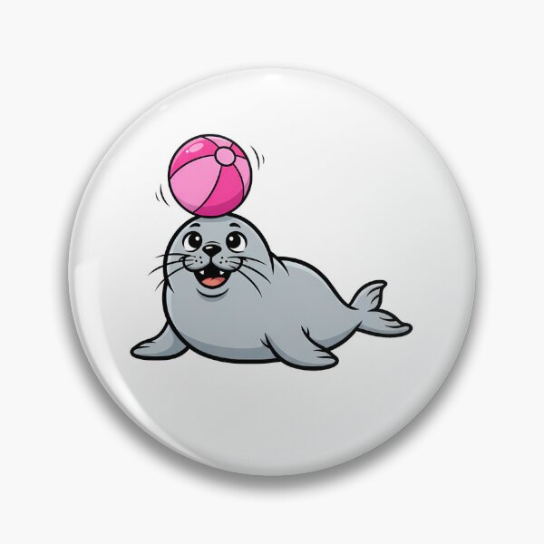 Item preview, Cute Cartoon Seal Balancing Pink Ball designed and sold by k3rstman1.