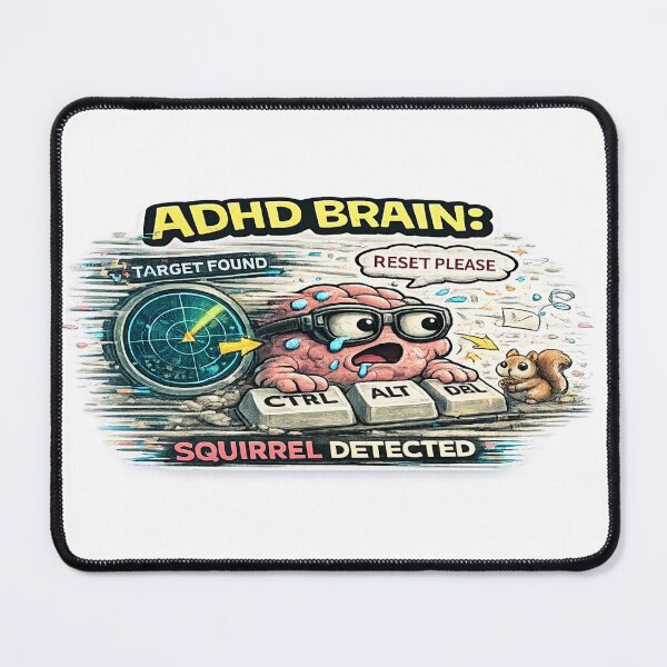 Item preview, ADHD Brain Squirrel Detected Funny Distracted Meme Design designed and sold by FeralMindStudio.