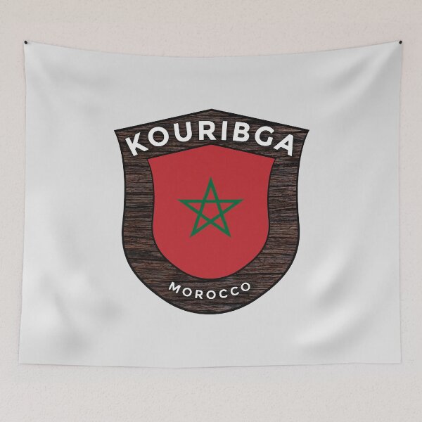 Item preview, Kouribga Morocco | Flag Shield Travel Emblem designed and sold by World Designs.