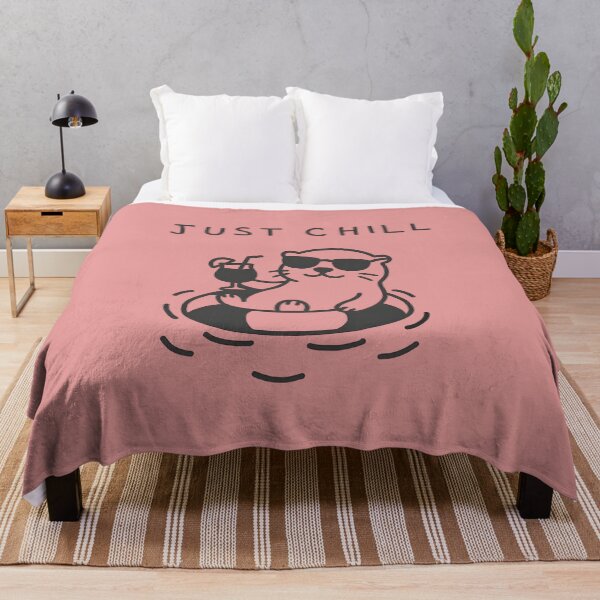 Item preview, Just Chill - Otter Relaxing in a Pool Cartoon designed and sold by MMPrintsDesign.