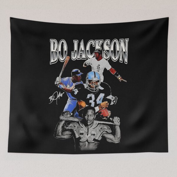 Item preview, Bo Jackson Dual Sport Legend Tribute Art – Raiders & Royals Iconic Collage designed and sold by TheArtOfCar.