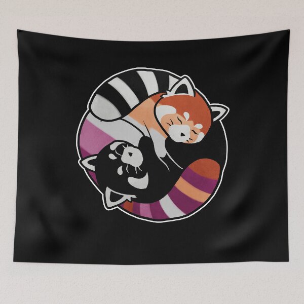 Item preview, Lesbian Red Panda Yin Yang LGBT Gay Pride Flag designed and sold by Clara Hollins.