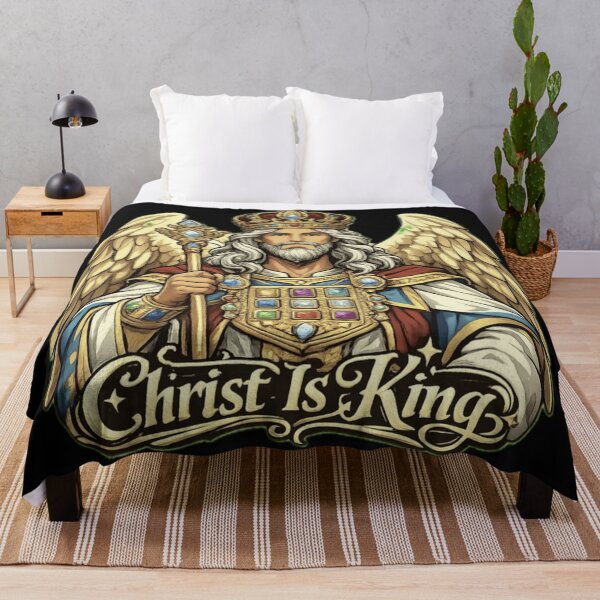 Item preview, Christ Is King – Crowned Angel Jesus Streetwear Vector Illustration | Sacred Mascot Graphic designed and sold by Emoji Emblems.