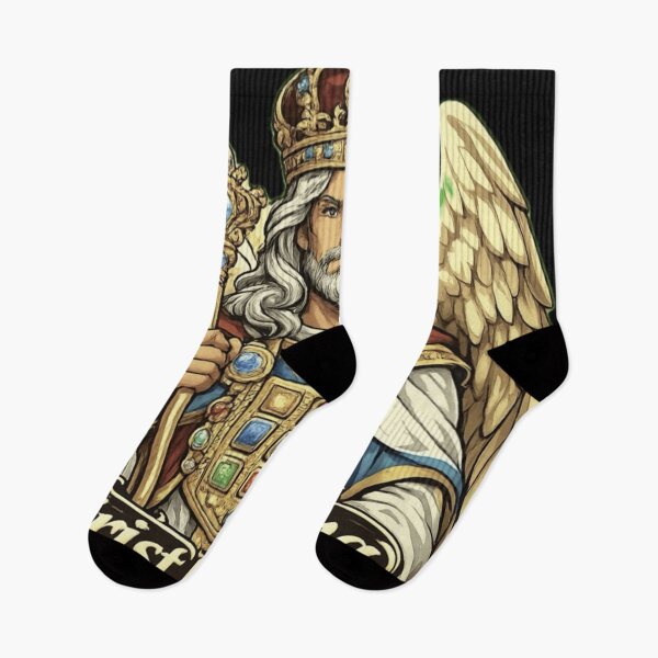 Item preview, Christ Is King – Crowned Angel Jesus Streetwear Vector Illustration | Sacred Mascot Graphic designed and sold by Emoji Emblems.