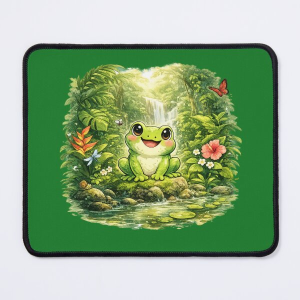 Item preview, A happy frog in the lush jungle designed and sold by FroggyOnly.
