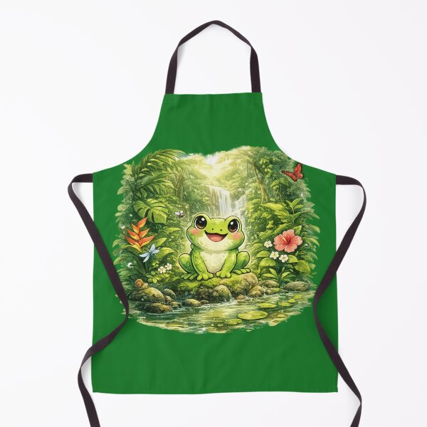 Item preview, A happy frog in the lush jungle designed and sold by FroggyOnly.