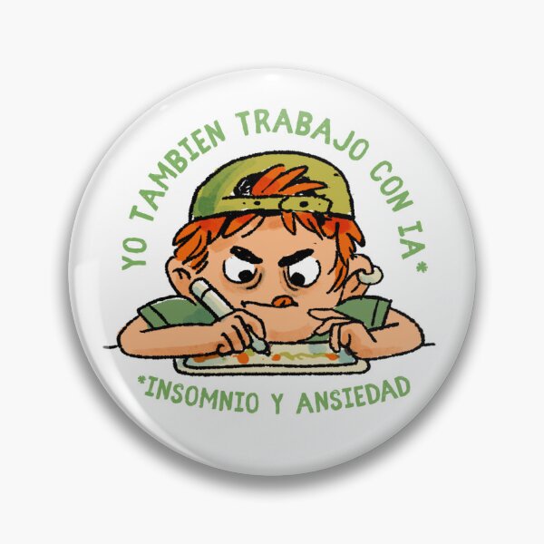 Item preview, I also work with AI - anxiety and insomnia - Spanish designed and sold by TinyQueenArt.
