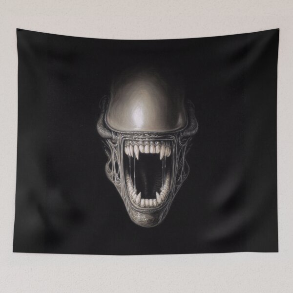 Item preview, Photorealistic Xenomorph Portrait with Open Jaw designed and sold by Shannon Hilson.