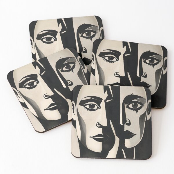 Item preview, Monochrome Faces – Ultra-Contemporary Figurative Art designed and sold by ShadeScapeArt.