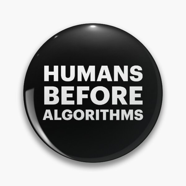 Item preview, HUMANS BEFORE ALGORITHMS | Anti-AI Protest (White text) designed and sold by STUDIO-72.