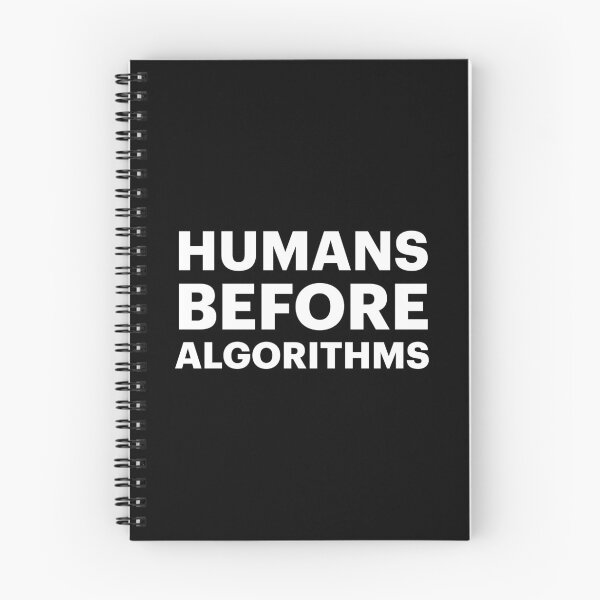 Item preview, HUMANS BEFORE ALGORITHMS | Anti-AI Protest (White text) designed and sold by STUDIO-72.