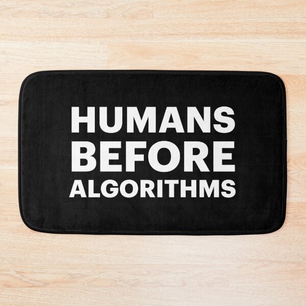 Item preview, HUMANS BEFORE ALGORITHMS | Anti-AI Protest (White text) designed and sold by STUDIO-72.