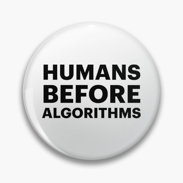 Item preview, HUMANS BEFORE ALGORITHMS | Anti-AI Protest (Black text) designed and sold by STUDIO-72.