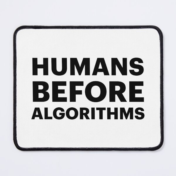 Item preview, HUMANS BEFORE ALGORITHMS | Anti-AI Protest (Black text) designed and sold by STUDIO-72.