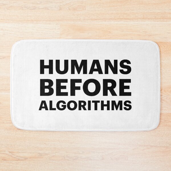 Item preview, HUMANS BEFORE ALGORITHMS | Anti-AI Protest (Black text) designed and sold by STUDIO-72.