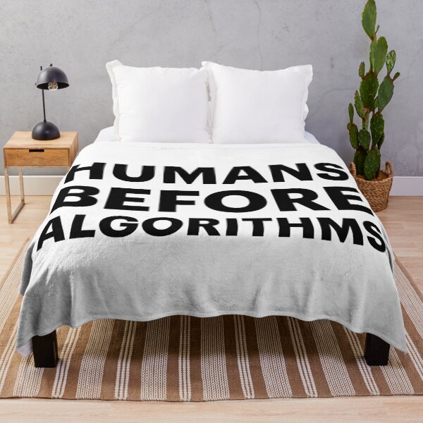 Item preview, HUMANS BEFORE ALGORITHMS | Anti-AI Protest (Black text) designed and sold by STUDIO-72.