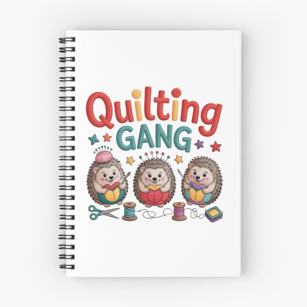 Item preview, Quilting Gang – Cute Hedgehog Stitchers designed and sold by JessArty ⭐⭐⭐⭐⭐.