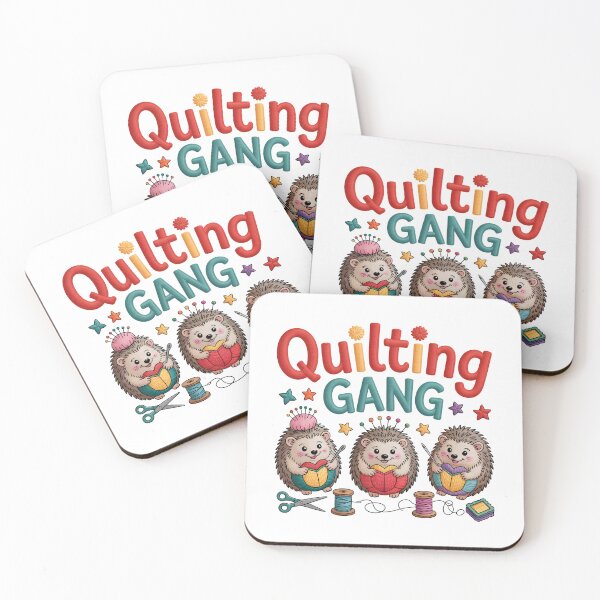 Item preview, Quilting Gang – Cute Hedgehog Stitchers designed and sold by JessArty ⭐⭐⭐⭐⭐.