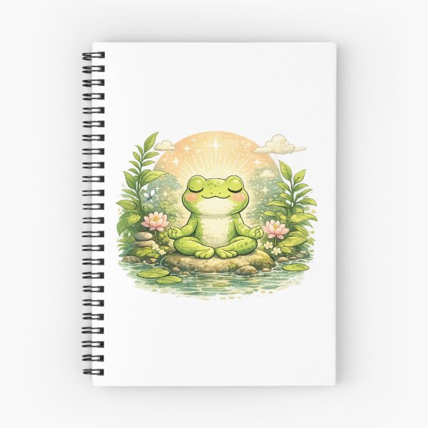Item preview, Meditating frog in a lotus designed and sold by FroggyOnly.