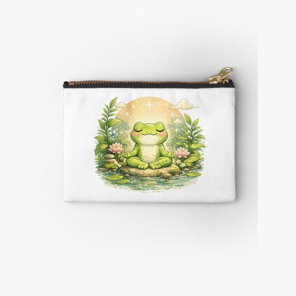 Item preview, Meditating frog in a lotus designed and sold by FroggyOnly.
