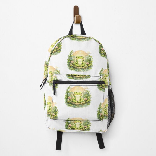 Item preview, Meditating frog in a lotus designed and sold by FroggyOnly.