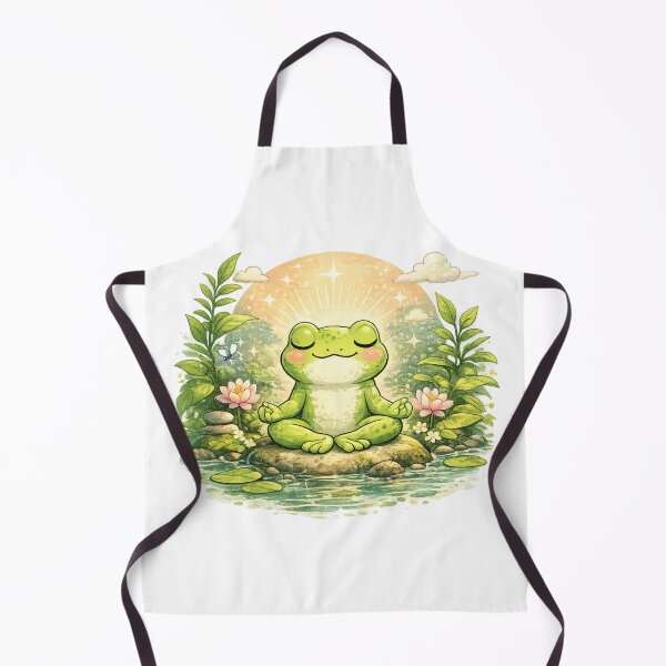 Item preview, Meditating frog in a lotus designed and sold by FroggyOnly.