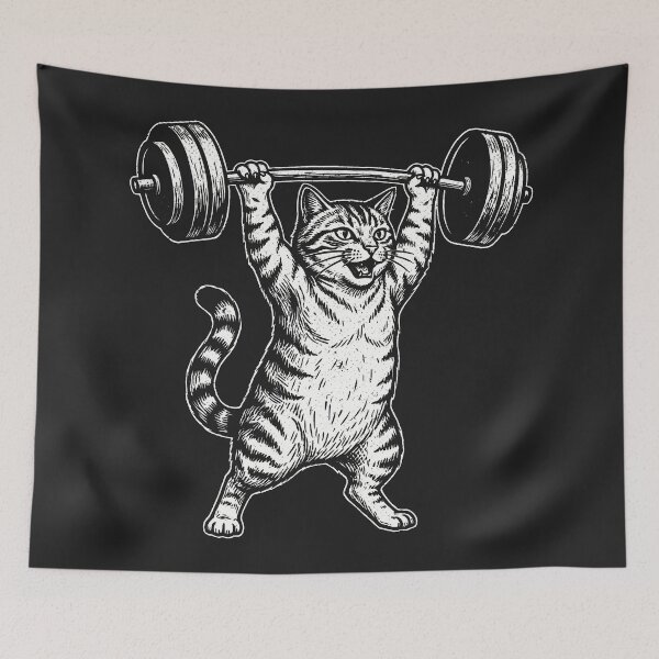 Item preview, Cat Lifting Deadlift Funny Feline Gym Workout designed and sold by Y-Vibes.